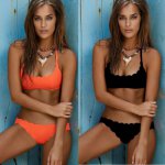 Sexy Swimwear Women Swimsuit Push Up Bandeau Bikinis Set Solid Color Brazilian Bikinis Set Beach Bathing Suit Swim Wear