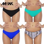 M&M 2019 Sexy Bikini Bottom Brazilian Women Swim Briefs Micro Chiffons Print Shorts Two-Piece Separates Swimwear Swimsuit B607