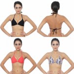 2019 Sexy Women Bikini Top Solid color Swimwear Print Swimsuit bandage Beach Sport Swimming Bra Halter Girls Summer Biquini T606