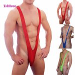 Sexy Men Mankini Thong Stretch Open Deep V-Neck Borat Men Beach Swimwear Swimsuit Men Underwear Lingerie Adult Game Party