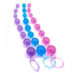 Soft Rubber Anal Plug Beads Long Orgasm Vagina Clit Pull Ring Ball Butt Plug Toys Adults Women Stimulator Anal Sex Accessories