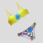 Sexy Bikinis 2020 New Push Up Swimwear For Women Brazilian Bikini Set Blue Flower Print Swimsuit Beachwear Party Summer Bikini