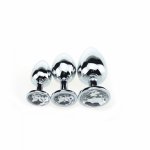 Anal Butt Plug,Stainless Steel Metal Large Crystal anal Jewelry Plug,Heavy Anus Toys Adult Sex Products,Funny Stopper Game