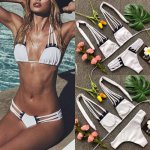 Womens Swimming Suit Bikini Swimsuit Swimmer Women Sexy Bandage Bikini Set Push-Up Beach Swimwear Swimsuit Bathing Beachwear