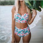 Sexy Floral Print High Waist Swimsuit 2020 Bikini Push Up Swimwear Women Vintage Biquini Bathing Suit  Maillot de Bain Femme XXL