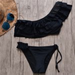 2019 Sexy One Shoulder Bikini Tops Two Pieces Swimsuit Female Swimwear Women Bikini Set Bathing Suit Swim Biquini