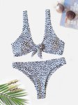 Women's swimming suit Sexy Bikini Set 2019 Low waist swimsuit Dot Print swimwear Bow Women Push Up bowknot Swimsuit Bikini