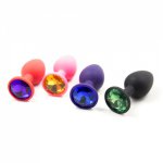 Anal sex toys vibrator butt plug silicone tail for Women and Men Erotic Butt Plugs with Colorful Crystal Jewelery plugue anal H5