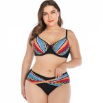 Plus Size High Waist Bikini Push Up Big Bra Swimsuit Women High Waisted Bathing Suit Print Swimwear Sexy Brazilian Biquini 2020