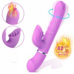 7 Speed Dual Vibration G-spot Vibrators Sex Toys for Woman Rechargeable Rabbit Clitoris Tongue Licking Intimate Toys for Women