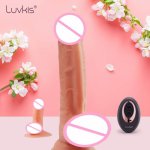 Luvkis Remote Dildo Vibrator Realistic 9.1 inch Wireless Phalos Rotate Auto Heat Suction Cup Dick for Women Sex Toy for Couple