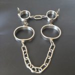 2pcs/Set Stainless Steel Handcuffs For Sex+Legcuffs Bdsm Bondage Set Harness Metal Handcuffs Adult Games Sex Toys For Couples