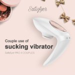 Germany Satisfyer Pro 4 Rechargeable Couple's Sucking Vibrator Clitoris Stimulation Sucker G Spot Stimulator sex Toys for Woman