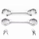 camaTech Metal Spreader Bar Lockable Handcuffs Restraints Bondage High-quality Stainless Steel Wrist Ankle Cuffs BDSM Adult Game