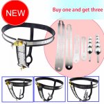 Female Chastity Belt,Stainless Steel Chain Chastity Device Beads Vagina Anal Plug Masturbation Fetish Bdsm Sex Toys For Women