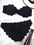 Sexy Women Swimsuits 2017 New Brief Solid Swimwear Push Up Padded Wave edge Bra Bikini Sets Swimsuit Bathing Beachwear