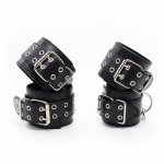 BDSM Fetish Bondage Restraints Kit, Leather Hand Cuffs & Ankle Cuffs,Studded Handcuffs Anklecuffs Sex Toys