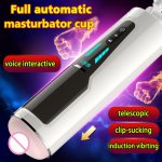 Full automatic voice telescopic masturbator male masturbation cup penis sucking adult sex toys for men realistic vagina pussy