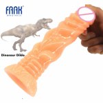 FAAK Unisex animal dildo Dinosaur penis screw thread anal plug partical dildo suction cup butt plug beads sex products sex toys