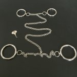 Metal Chain Ring Hand Ankle Cuffs Stainless Steel Handcuffs Leg Irons Shackles Adult Games Slave Bondage Restraints BDSM Torture