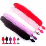 Fox, Tail Anal Plug Silicone Fox Tail Prostate Massager Butt Plug BDSM Fetish Erotic Role Play Animal Tail Sex Toys For Women Couples