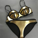 Swimsuit Bronzing Neoprene Triangle Style Swimwear Women Sexy PUSH UP Neoprene Bikini Set Neoprene Female Beach Biquini