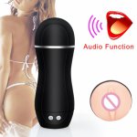 Male Masturbator Cup Sex Toy with Removable Vibrator Realistic Silicone Pussy with Controllable Tantalizing Porn Moaning Feature