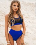 2019 Women Bandage Bikini Set Mesh Push-up Padded Bra Swimsuit Summer Bathing Suit Swimwear Beach Sexy High Waist Sexy Swimsuits