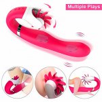 12 Modes Usb Charge Female Tongue Vibrator G Spot Rotation Vibrators Dildo Clitoris Stimulator Sex Toys For Women S151