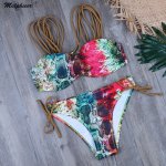 2020 Girls New Sexy Snake Print Bikini Strappy Bandage Push Up Swimsuit Women's swimwear Swimming suit for women bathing suits