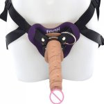 FAAK dildo sex toys for woman leather pants vibration retractable silicone simulation penis wear women's Lala masturbatio suppli