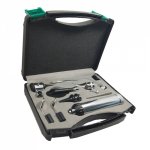 diagnostic ENT set otoscope vaginal speculum ophthalmoscope portable hard case