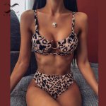 Sexy snake print bikinis 2019 mujer High waist swimsuit female Push up bathing suit vintage swimwear women Brazilian bikini new