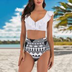 SAGACE Water Princess Bikini 2020 Swimsuit Women Ruffle Print Bandage Swimwear Sexy Bathing Backless Beachwear Biquini Female