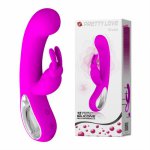 G-Spot Rabbit Ear Dildo Vibrator, MLSice Rechargeable Clitoris Vagina Clit Stimulator Vibe Adult Sex Toy w Pull Ring for Women