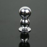 New Male & Female Metal Double Balls Anal Plugs Aluminium Solid Anus Bead Fetish Chastity Sex Adult Toys A047-Small