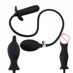 Inflatable Butt Plug  Black Pneumatic Vibration Butt Plug Massager Expansion Air-filled Pump Dildo Sex Toy For Men Woman Gay