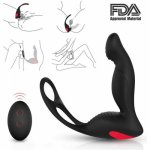 Remote Control Prostate Massager Vibrator Penis Ring,Anal Sex Toy Waterproof G-spot Vibrating Stimulator for Men Women Couple