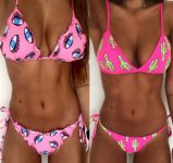 Sexy Women Eye Print Bandage biquini Bikini bra set push up padded swimwear swimsuit bather suit Swimming Suit