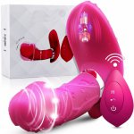 Wearable Dildo Vibrator Real Penis Vibrating Panties Strapon Clitoris Stimulator G-spot Heating Vibrator Adult Sex Toy for Woman