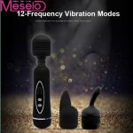 Meselo AV Personal Body Massagers Dual Headgear Powerful Magic Wand Vibrators Rechargeable Clitoris Vibrator Sex Toys For Women