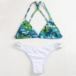 2019 Summer Woman Split Sexy Leaf Print Bikini Set Swimsuit Set Push-up Chest Pad Beach Bikini Set Swimwear bikinis mujer 40M30