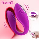 FLXUR Wireless Vibrator for Couple Dildo G-Spot Stimulate U Type Female Masturbate Stimulator Double Vibrator Sex Toy for Woman