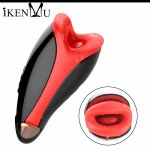 iKenmu Masturbation Cup Vibrator Male Masturbator Vibrator Real Mouth for Men Silicone Toy,Can Sound,Deep Throat Sex Toy for Man