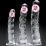 Erotic Glass silica gel Dildo Realistic Bullet Vibrator Anal Dildo Strap On Big Penis Suction Toys for Adult Sex Toys for Woman