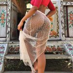 Sexy Glitter Women's Wrap Sarong Beach Bikini Skirt Summer 2020 Fishnet Casual Cover Up Diamond Sarong Swimwear Beach Wrap Skirt