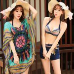 2016 Korean-style Fashion Bikini Three-piece Set Sexy Bathing Suit Women's Split Type Swimwear