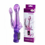 6 Speed Vibration Rabbit Vibrator, Double Vibe Waterproof G Spot Vibrators, Very Soft Materials Sex Toys, Sex Products