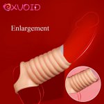 EXVOID Reusable Condom Delay Ejaculation Penis Erection Sleeve Thick Cock Sleeve Sex Toys for Men Dildo Enlargement Cock Ring