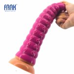 Faak, FAAK Big Silicone Dildo Huge Butt Plug Anal Sex Toys Stitching Color Pink Screw Long Anal Dildo with Suction Cup Adult Products